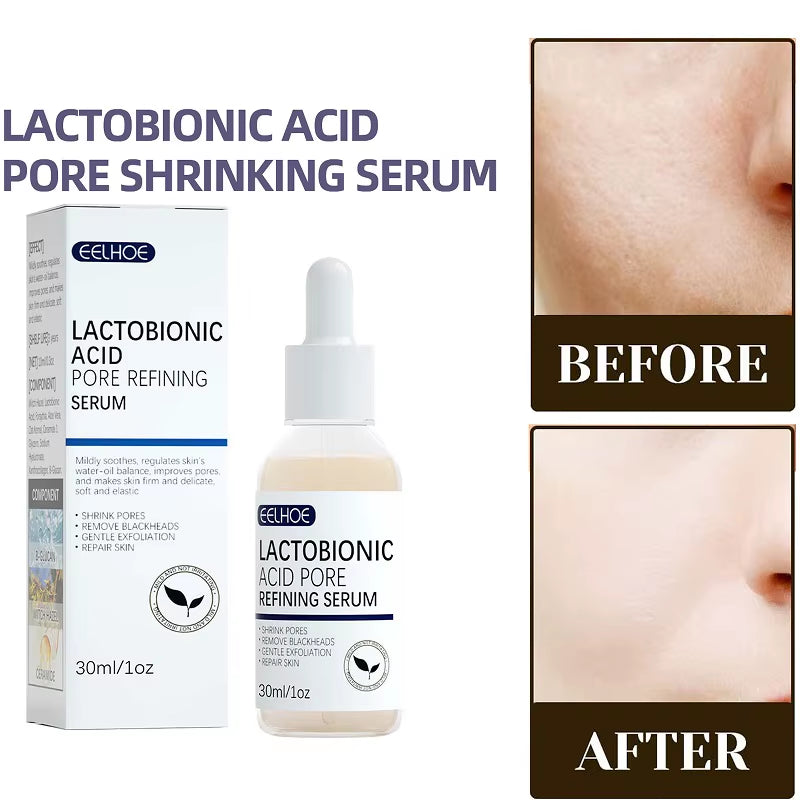 Lactobionic Acid Pore Shrink Face Serum Hyaluronic Acid Moisturizer Nourish Smooth Pores Repair Essence Firming Korean Cosmetics