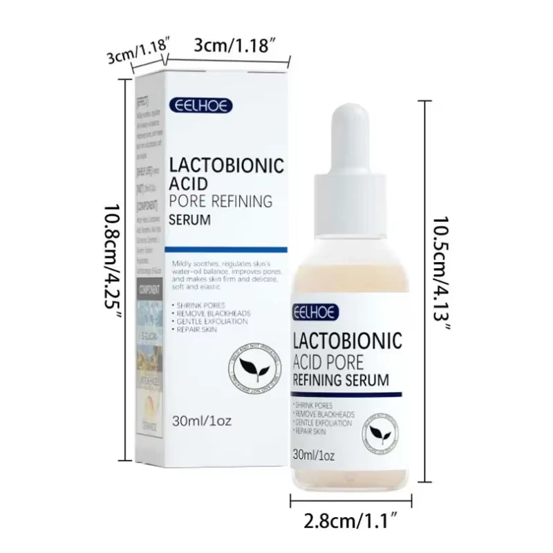 Lactobionic Acid Pore Shrink Face Serum Hyaluronic Acid Moisturizer Nourish Smooth Pores Repair Essence Firming Korean Cosmetics